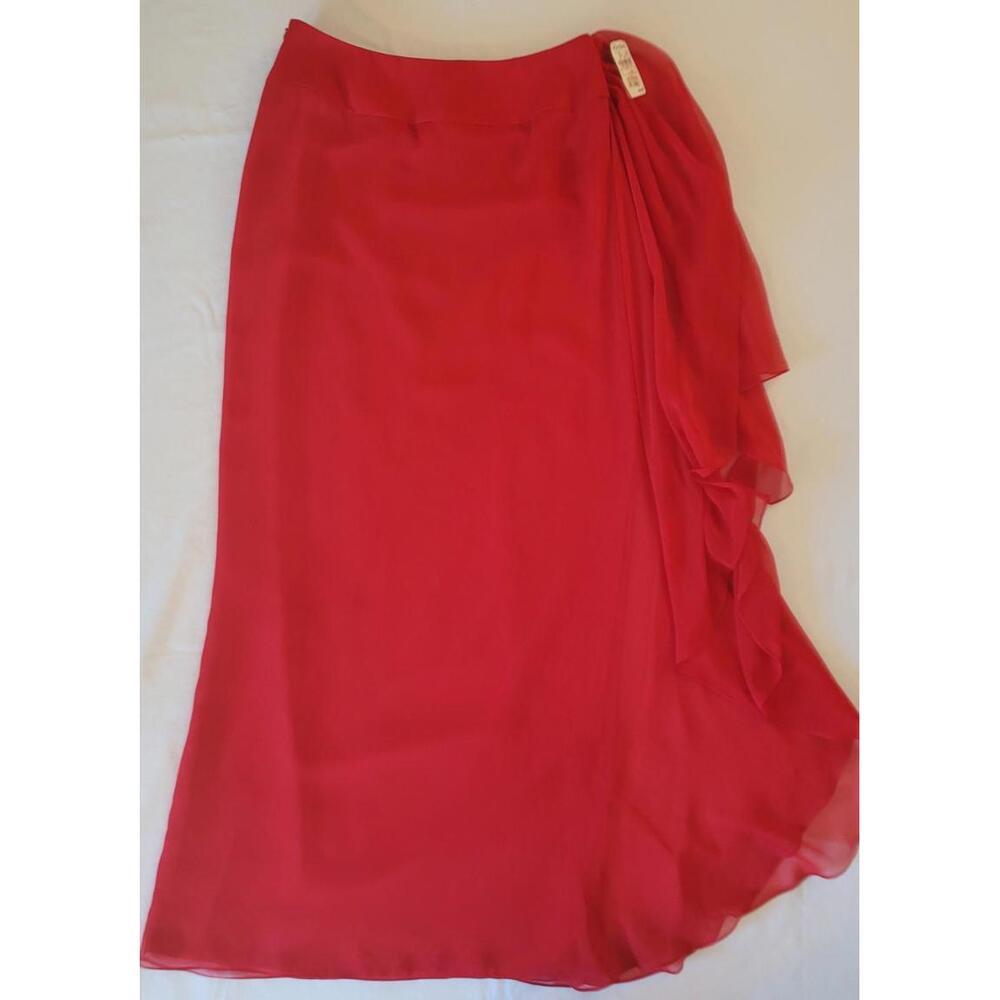 NWT Victor Costa women's size 6 red skirt w/ thigh high slit